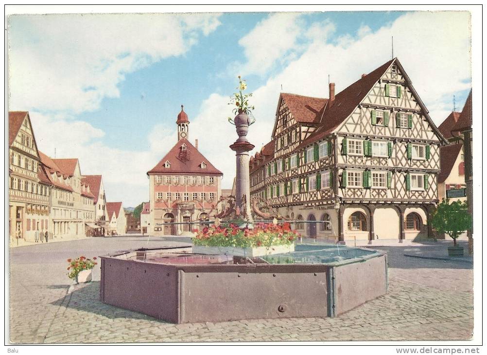 AK Schorndorf / Württemberg. Marktplatz. Farbfoto: Druck Nach Kodachrome-Aufnahme; NEU, Ca. 14,8 X 10,4 Cm - Schorndorf