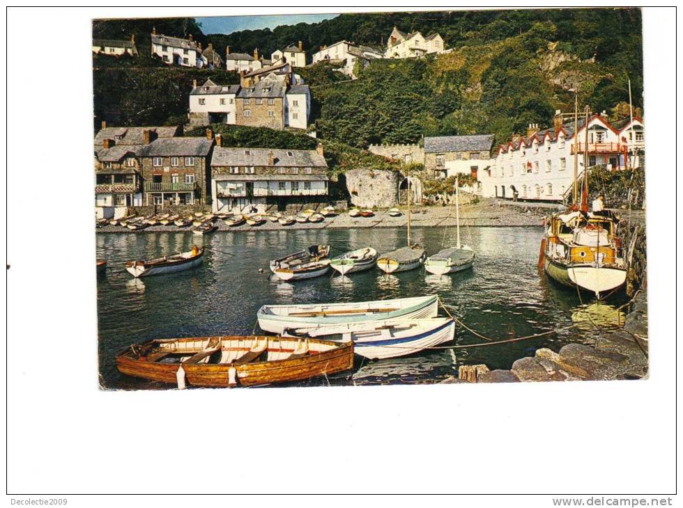 ZS22646 Clovelly Harbour Devon Boats Bateaux Used Perfect Shape Back Scan Available At Request - Clovelly