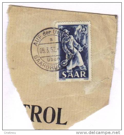 Timbre SARRE 1952 (Gr T) Sur Fragment - Oblitérés