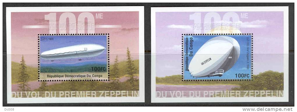 Congo COB BL193/94 Zeppelin MNH - Ongebruikt