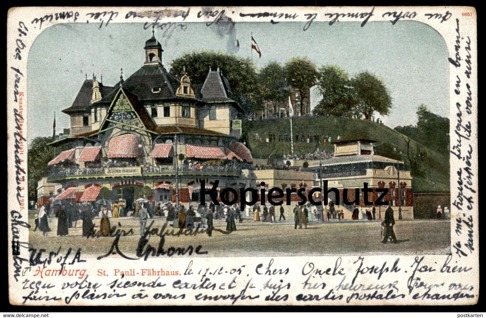 ALTE POSTKARTE HAMBURG ST. PAULI FÄHRHAUS WERBUNG WÜRZBURGER HOF BRÄU Hofbräu Cpa Postcard Ansichtskarte AK - Mitte