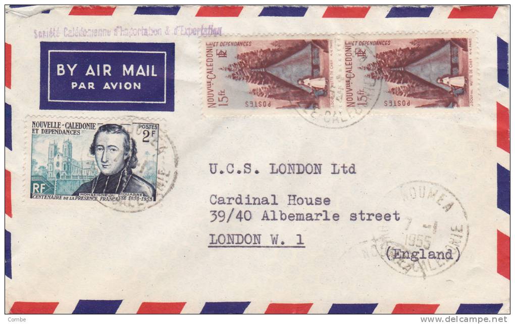 Belle Lettre Nouvelle Calédonie 1955, Nouméa Pou Londres /463 - Storia Postale