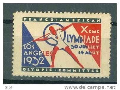 Année 1932 Rare Vignette ** émise Par Le Comitee Olympic "franco - American " Xèmè Olympiade - Ai2102 - Sport