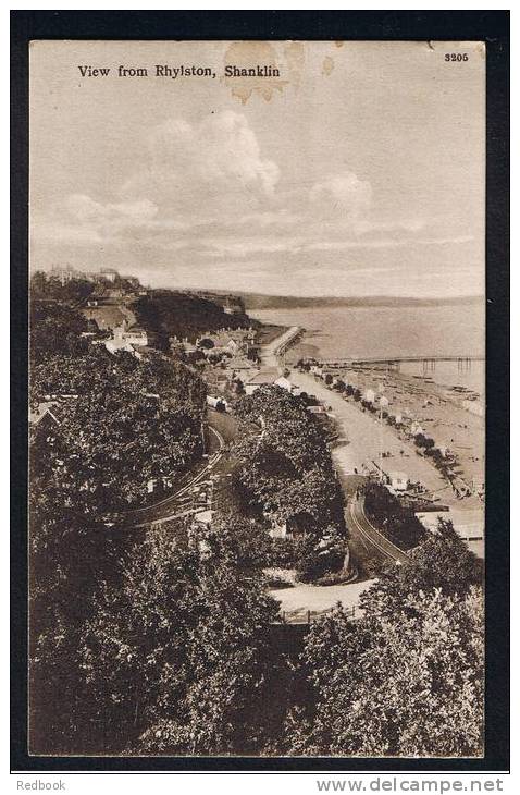 RB 837 - Early Postcard With Inscription Error - View From Rhylston (Rylstone) Shanklin Isle Of Wight - Autres & Non Classés