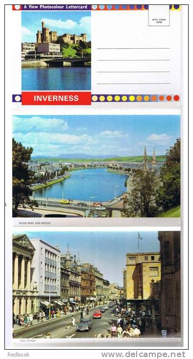RB 837 - Unused 6 View Letter Card Inverness Scotland - Volkswagen Beetle Car - Inverness-shire