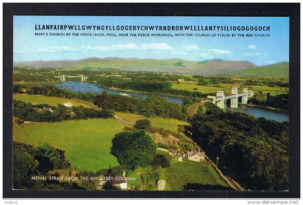 RB 837 - J. Salmon Postcard -  Menai Strait From The Anglesey Column - Wales - Anglesey