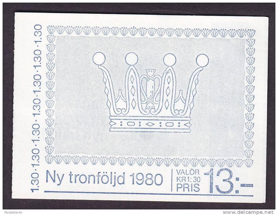 Sweden 1980 Markenheftchen Booklet Mi. 1101 D     1.30 Kr Neues Thronfolgerecht (Cz. Slania) (2 Scans) MNH** - 1951-80