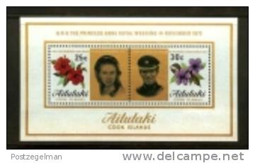 AITUTAKI 1973 MNH Block Royal Wedding SG 82-83 - Royalties, Royals