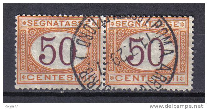 SS3180 - REGNO 1890 , Segnatasse 50 Cent N. 25 Coppia Usata - Segnatasse
