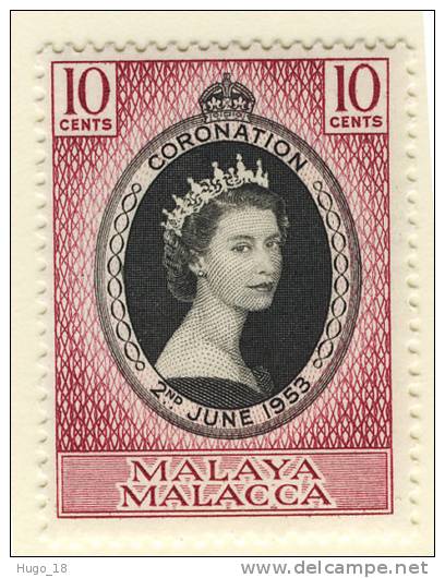 1953 QUEEN ELIZABETH CORONATION  MALAYA MALACCA - Malacca