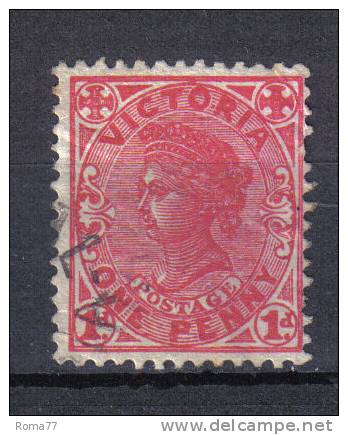 AP640 - VICTORIA , 1penny Dent 12x12 1/2  Fil Sideways. Pieghe. - Used Stamps