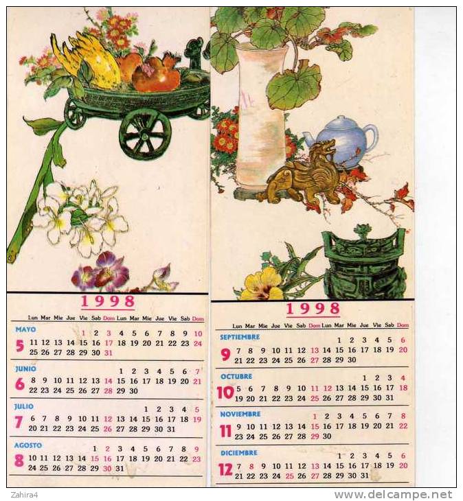 Enfants - Samourail - Oiseaux - Fruits - Boeuf - Japon - En Espagnol - 2 Marque Pages Sur 3 Mai à Decembre 1998 - Formato Piccolo : 1991-00