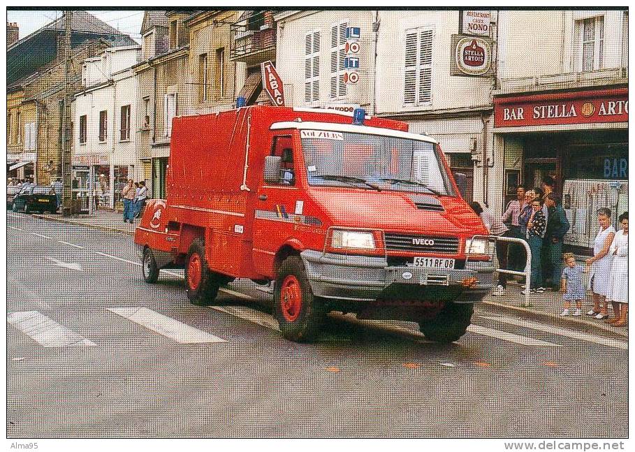 CPM - NOUZONVILLE (08) - Dévidoir Automobile Tout Terrain Iveco - Juin 1994 - (Thème Des Sapeurs-Pompiers) - Sapeurs-Pompiers