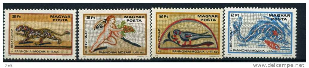 1978 Ungheria, Giornata Del Francobollo Mosaici, Serie Completa Nuova (**) - Ongebruikt