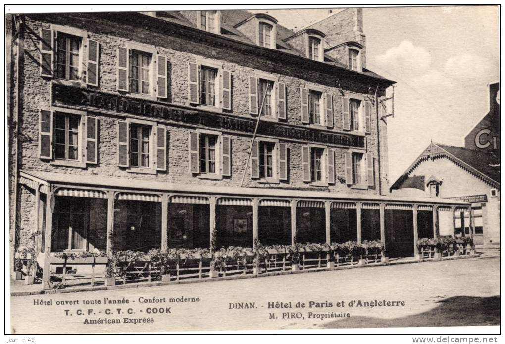 22 - DINAN - HOTEL DE PARIS ET D'ANGLETERRE Mr PIRO Propriétaire - Dinan