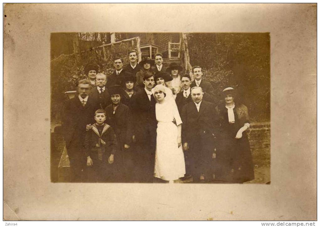 Mariage - Groupe - Trés Jolie Commentaire Poètique Au Dos Des Mariés Ou Invités - Photographs