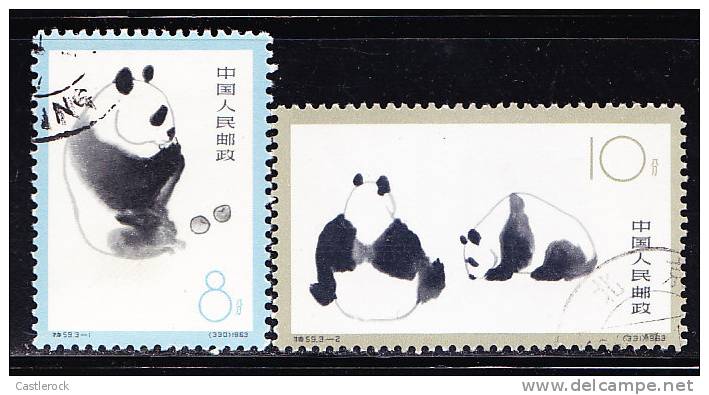 T)1963,CHINA,PARCIAL SET GIANT PANDA,USED,SCN 708-710 - Nuovi