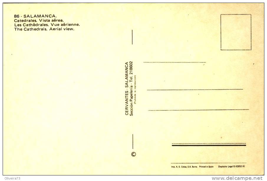 SALAMANCA  Catedral Vista Aérea  ( 2 Scans ) - Salamanca