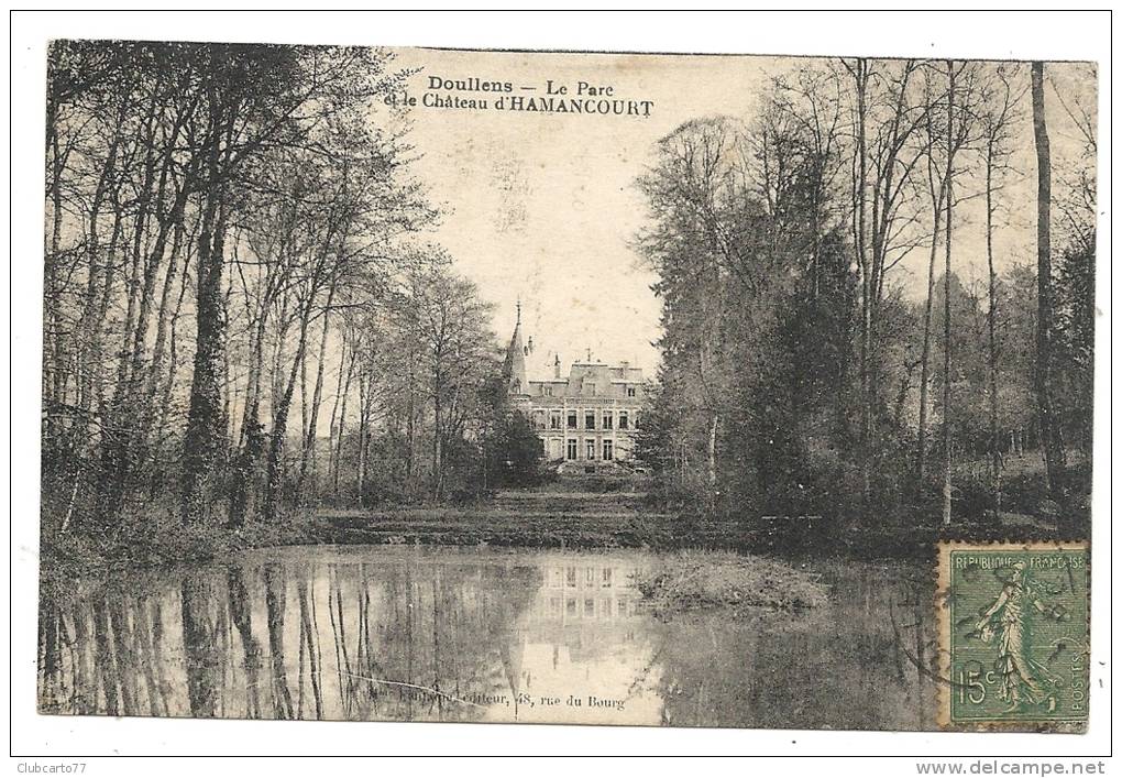 Doullens (80) : Le Parc Et Le Château D'Hamancourt  Prise De La Pièce D'eau En 1920. - Doullens