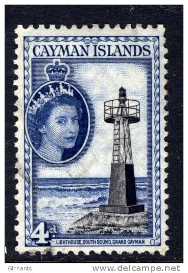 CAYMAN ISLANDS - 1953 4d LIGHTHOUSE FINE USED - Cayman Islands