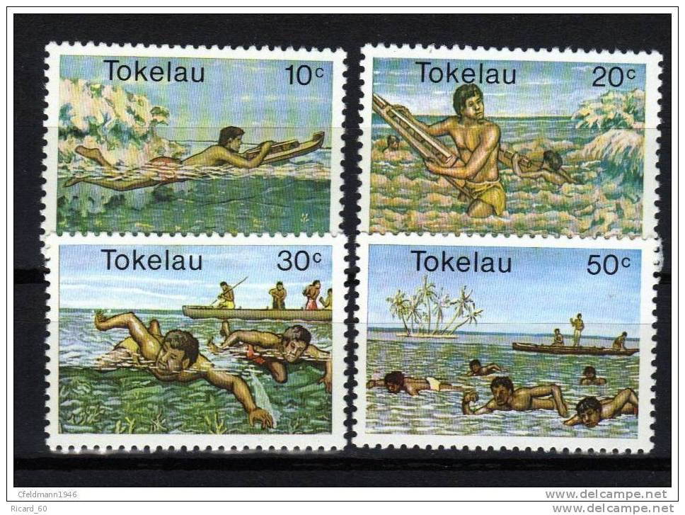 Timbre(s) Neuf(s)** Tokelau,n°73-76 Y Et T,nages, Courses De Pirogues - Tokelau