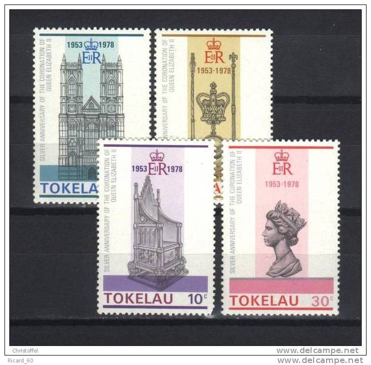 Timbre(s) Neuf(s)** Tokelau,n°61-64 Y Et T,25 Ans Du Règne De La Reine Elisabeth II, Trône, Cathédrale, Couronne - Tokelau