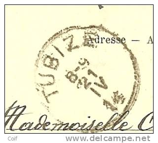 Kaart Sterstempel * SCHILDE * Op 19/08/1914 Naar TIBIZE Op 21/04/1915 !! (Offensief W.O.I),censuur BRUSSEL (retarde) !! - Niet-bezet Gebied