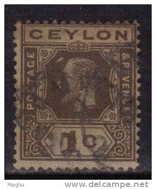 Ceylon Used 1912, Wmk Crown CA, KGV 1c Brown - Ceylan (...-1947)