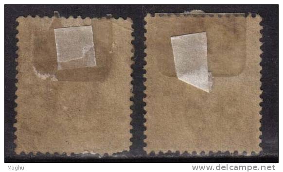 Ceylon Used 1921, Wmk Script CA, KGV 5c 2 Diff., Shades - Ceylan (...-1947)