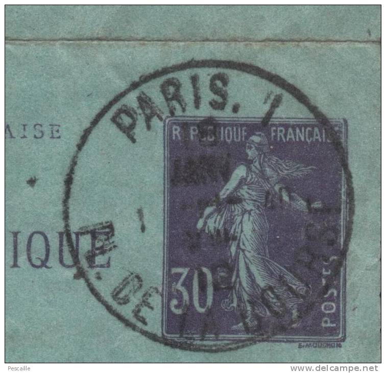 CLPP5 ? ENTIER POSTAL CARTE PNEUMATIQUE PARIS 1912 - 30c SEMEUSE VIOLET 17 LIGNES AU VERSO 42 LOCALITES DESSERVIES - Pneumatiques