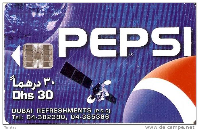 TARJETA DE DUBAI DE UN SATELITE  (SATELLITE) PEPSI - Astronomia