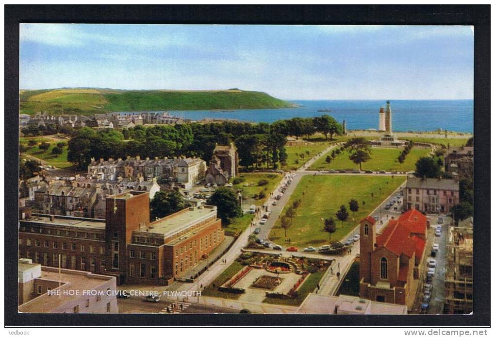 RB 838 - J. Salmon Postcard - The Hoe From Civic Centre Plymouth Devon - Plymouth