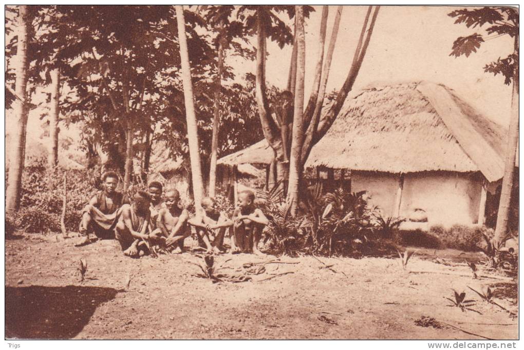 Basankusu (Missie Van O. L. V. Ten Bunderen, Moorslede) - Een Groepje Luierikken - Congo Belge