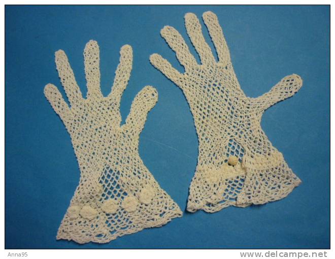 PAIRE DE GANTS AU CROCHET Coton Pour Jeune Fille - Autres & Non Classés