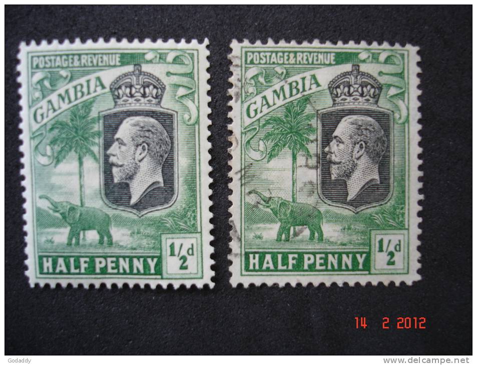 Gambia 1922  K.George V   1/2d  SG122    MH  And Used - Gambia (...-1964)