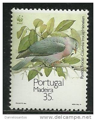 Portugal 1991 Madeira Proteção Da Natureza WWF Aves Birds Columba Trocaz Set Of 4 MNH - Columbiformes