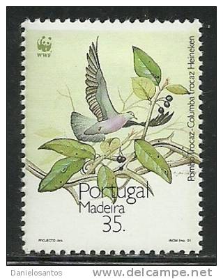 Portugal 1991 Madeira Proteção Da Natureza WWF Aves Birds Columba Trocaz Set Of 4 MNH - Columbiformes