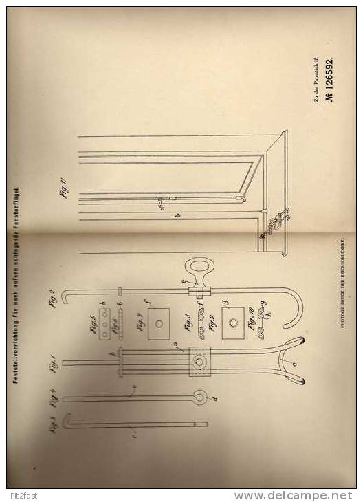 Original Patentschrift -  Fensterflügel , Carl Ahrend , Bremen  1901 !!! - Architecture