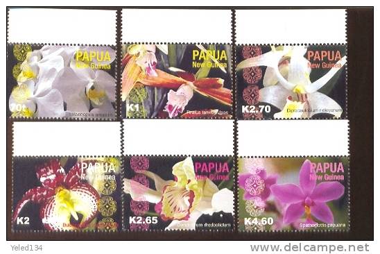 PAPUA NEW GUINEA  1118-23 MINT NEVER HINGED SET OF STAMPS OF FLOWERS - ORCHIDS - Other & Unclassified