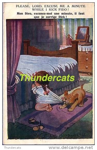 CPA  ILLUSTRATEUR  DONALD MC GILL FILLE CHIEN  ** ARTIST SIGNED DONALD MC GILL  GIRL DOG - Mc Gill, Donald