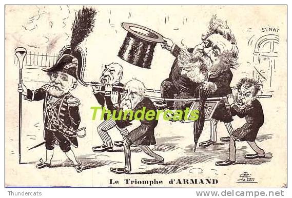 CPA  ILLUSTRATEUR  LION  ** ARTIST SIGNED LION  ** POLITIQUE SATIRE HUMOUR HUMOR ** LE TRIOMPHE D'ARMAND SENAT - Lion