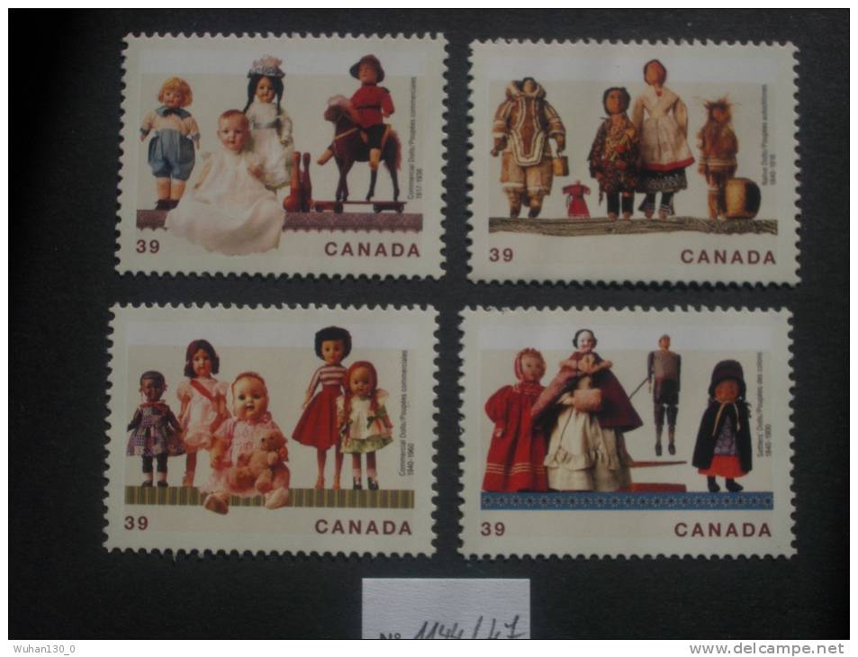 CANADA  *  *    De  1990   "    Poupées  Canadiennes     N°  1144  à  1147 "      4  Val . - Neufs