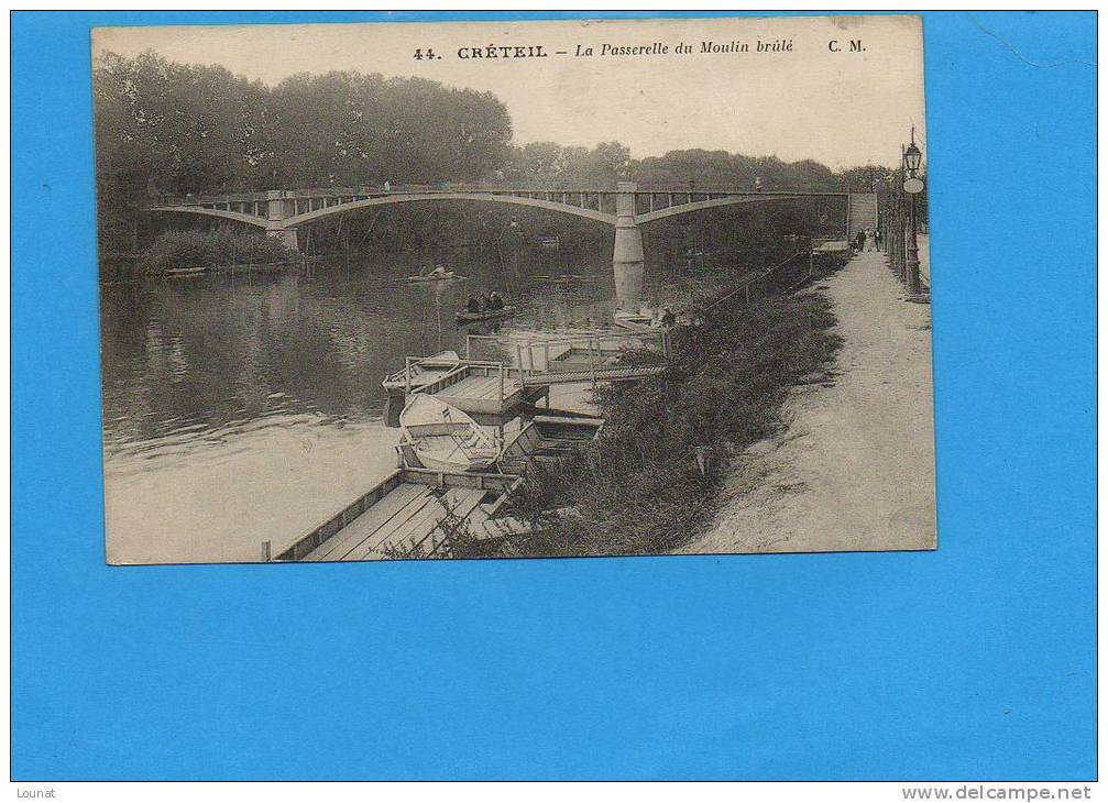 94 CRETEIL : La  Passerelle Du Moulin Brûlé (pli) - Pêche