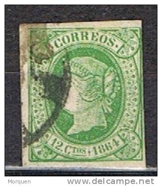 Sello 12 Cuartos Isabel II 1864, Num 65 º - Used Stamps
