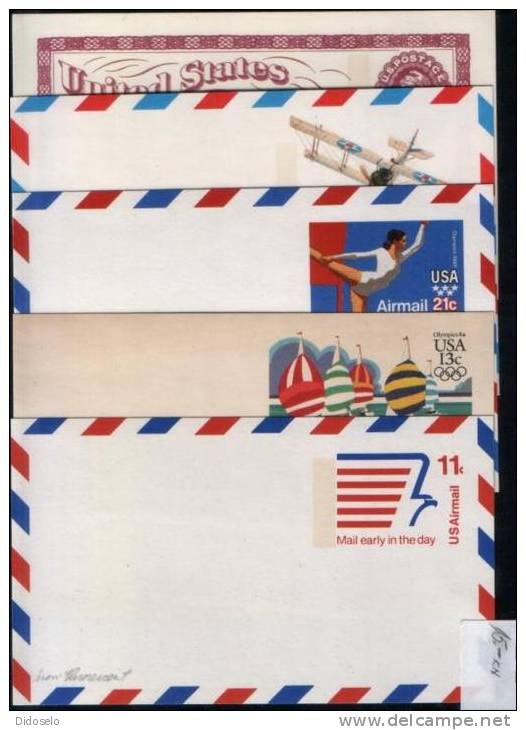 USA - Lot Of 5  Prepaid Postcards - 1961-80