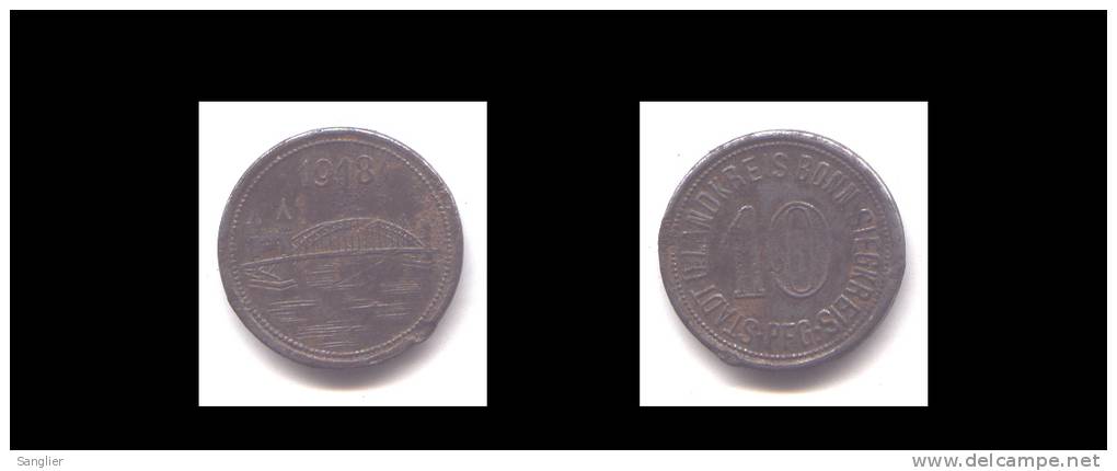 10 PFENNIG 1918- STADT U LANDKREIS BONN SIEGKREIS - Notgeld