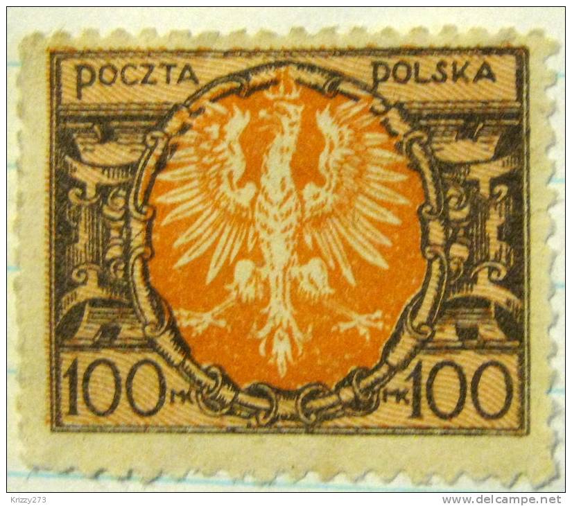 Poland 1921 Eagle Emblem 100m - Mint Hinged - Ungebraucht