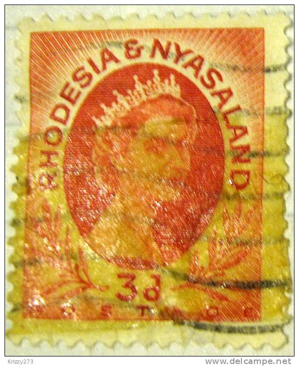 Rhodesia And Nyasaland 1954 Queen Elizabeth II 3d - Used - Rhodésie & Nyasaland (1954-1963)