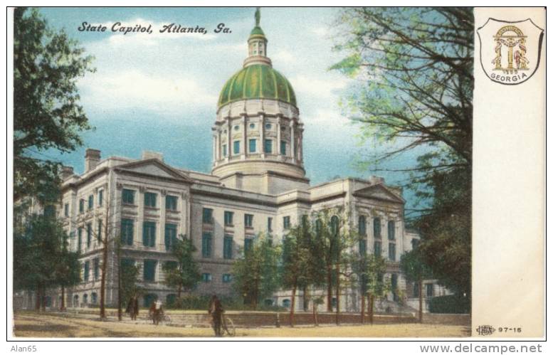 Atlanta GA Georgia, State Capitol Building Architecture, C1910s Vintage Postcard - Atlanta