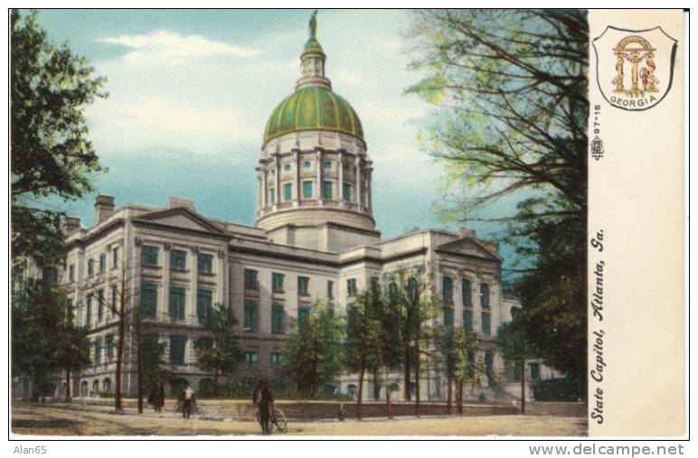 Atlanta GA Georgia, State Capitol Building Architecture, C1910s Vintage Postcard - Atlanta